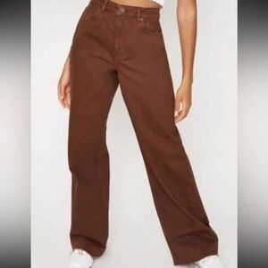 Garage Brown Flare Wide Leg Jeans